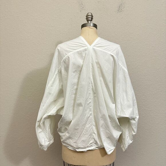 GOOD COMPANY The Wrapper Top Lagenlook Tie-Front Blouse in White - Picture 9 of 12
